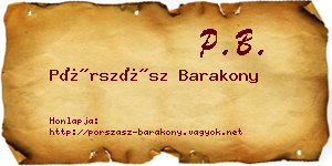 Pórszász Barakony névjegykártya